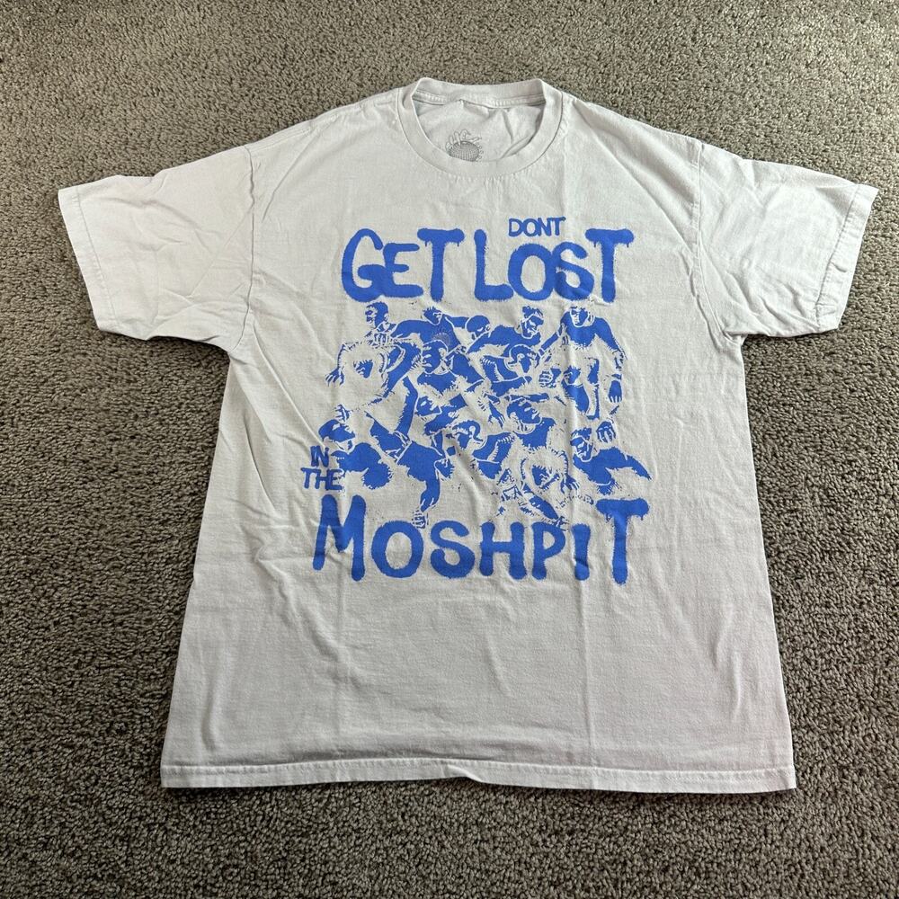 Snot Shirt Mens Large White Blue Lost The Pit Short Sleeve Casual Crewneck